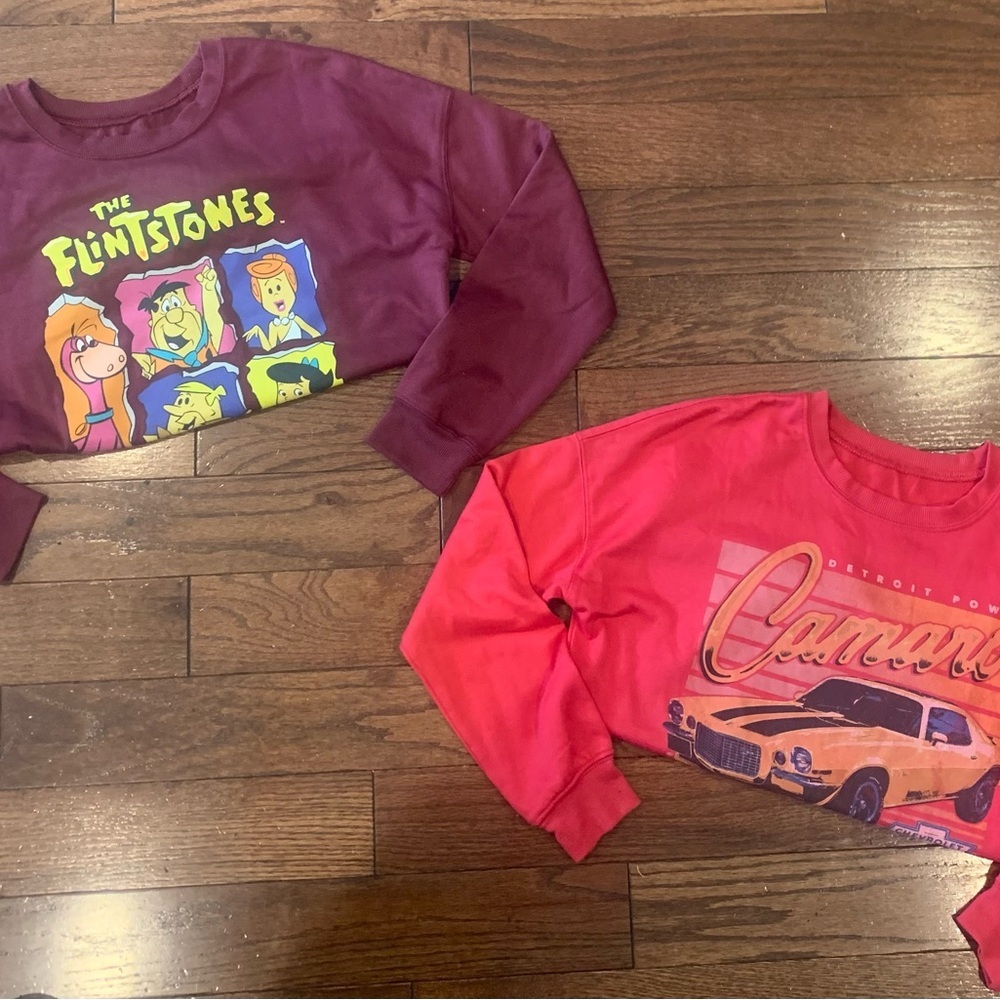 Flintstones and Camaro Kids Sweatshirt Set - Purple‎ and Red